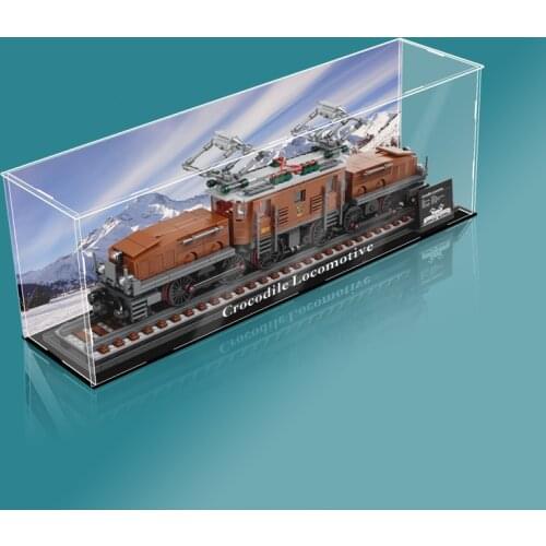 3MM Acrylic Car Display Case for Lego10277 Crocodile Locomotive Building Blocks Transparent Toy Display Stand (Modle Not Inclued