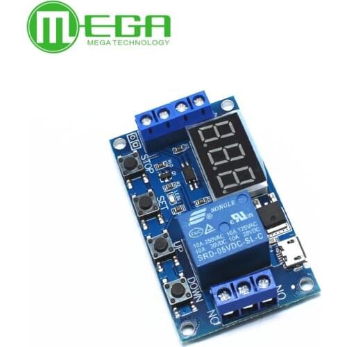 DC 6-30V Support Micro USB 5V LED Display Automation Cycle Delay Timer Control Off Switch Delay Time Relay 6V 9V 12V 24V