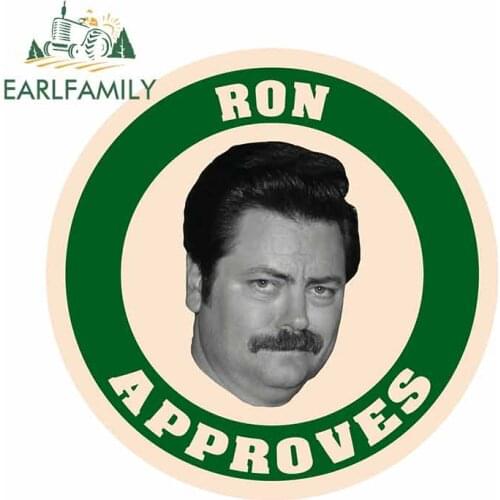 EARLFAMILY 13cm x 13cm for Parks and Rec Recreation Ron Swanson Car Bumper Window Stickers DIY Waterproof Fashion DIY 3D Decal