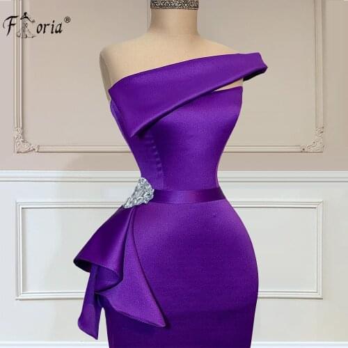 Elegant Grape Purple Satin Prom Dresses One Shoulder Simple 2021 Formal Occasion Evening Gowns Long vestidos de fiesta de noch
