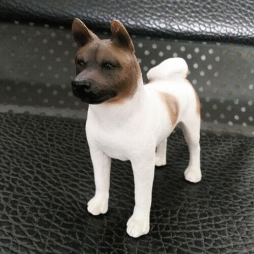 JJM Japanese Akita Dog Pet Figure Canidae Animal Collector Car Decoration Toy PVC Model Educational for Children Adults KidsGift