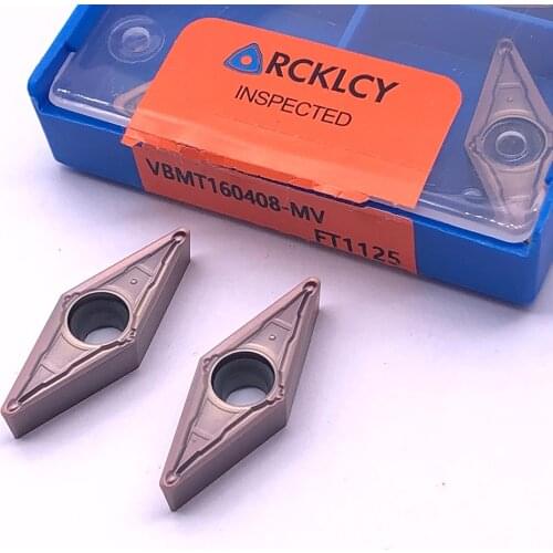10pcs RCKLCY Carbide insert VBMT160408 MV FT1125 turning tool lathe cutter milling cutter CNC cutting for steel stainless