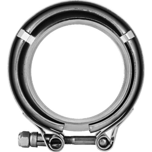 3.25 Inch V-Band Clamp Flange Kit For Turbo Exhaust Downpipes Stainless Steel With 2 Flange Exhaust Pipe Turbocharger Silver