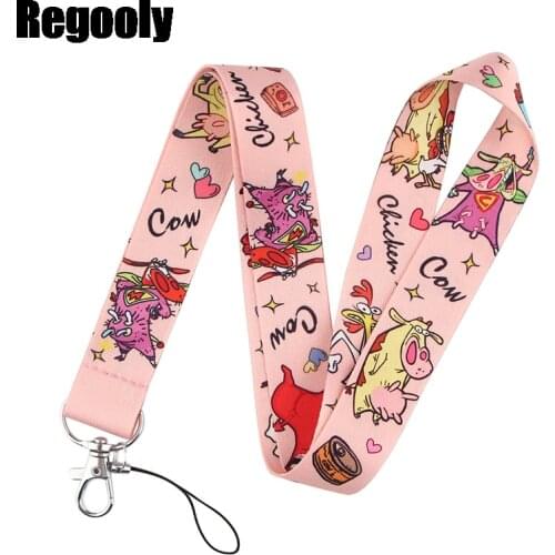 Cow and Chicken Lanyard For keys The Phone Working Badge Holder Neck Straps With Phone Hang Ropes ribbons
