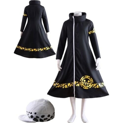 Anime cosplay One Piece Trafalgar Law long coat Halloween Cosplay Costume