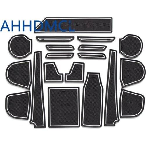 Car Door Groove Mat Gate Slot Cup Armrest Storage Pad Mat For City High Configuration Version 2015 2016 2017