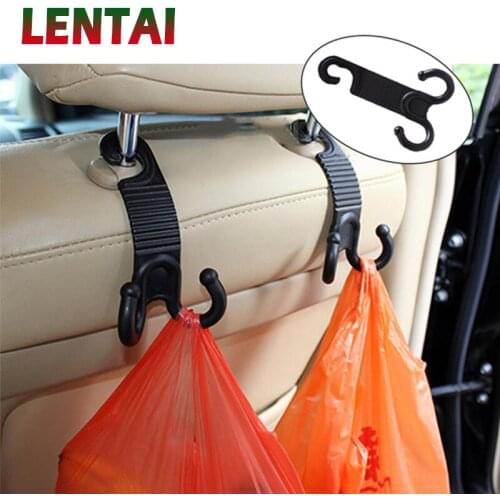 LENTAI 1PC Car Seat Back Bag hook Trunk double hook For Toyota Corolla Seat Leon Jeep Renegade Skoda Fabia Rapid Renault Duster