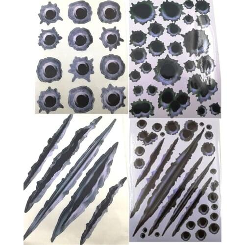 Car styling Side Stickers Funny Decal 3D Bullet Hole Scratch Graphics Decoration Car-covers Auto Stickers Universal