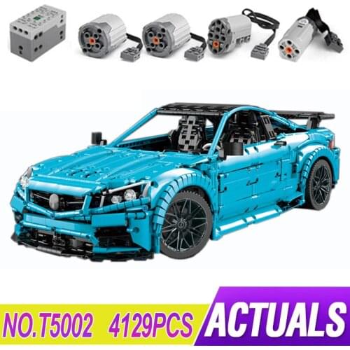 New MOC Car T5002 Blue C63 AMG Model Compatible MOC-60193 Building Blocks Bricks Puzzle Toy Christmas Gifts