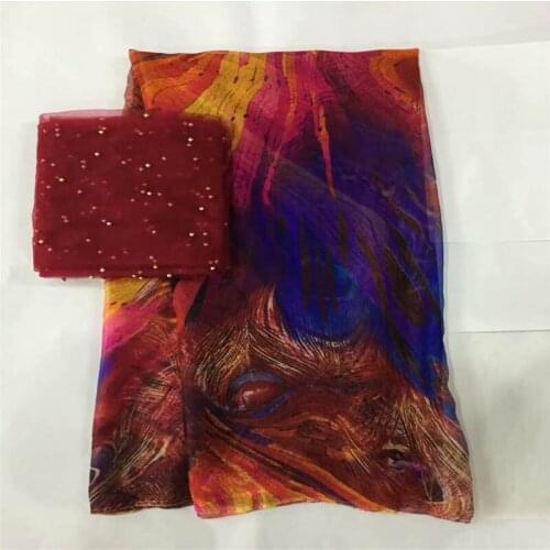 New Arrival High Quality 100% Silk Chiffon Printed Flower Fabric Material Sew On Cloth Women Dress ! LXF33109