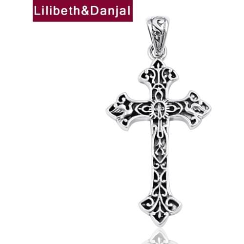 NEW Arrival Men Women Cross Necklace Pendant Real 925 Sterling Silver Vintage Lovely Gift Fashion Fine Jewelry Making 2021 FP22