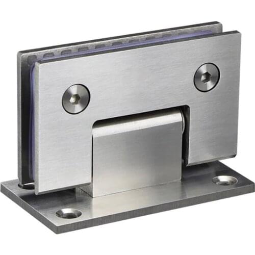 Stainless Steel Shower Glass Door Hinge 90 Degree Wall-to-Glass Showcase Cabinet Clamp Glass Shower Doors Hinge, Burshed