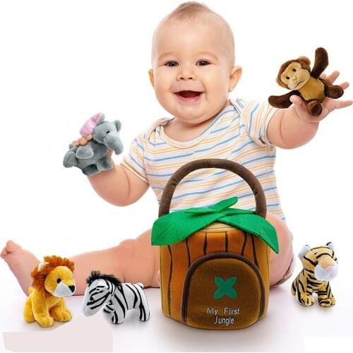 Plush Animal Toy Jungle theme baby shower first 1st 2nd 3rd 1 year old birthday decoration gift Monkey Lion Tiger Elephant Bear