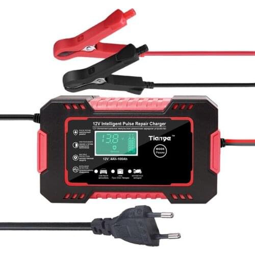 Full Automatic Car Battery Charger 12V Digital Display Battery Charger Power Puls Repair Chargers Wet Dry Lead-Acid