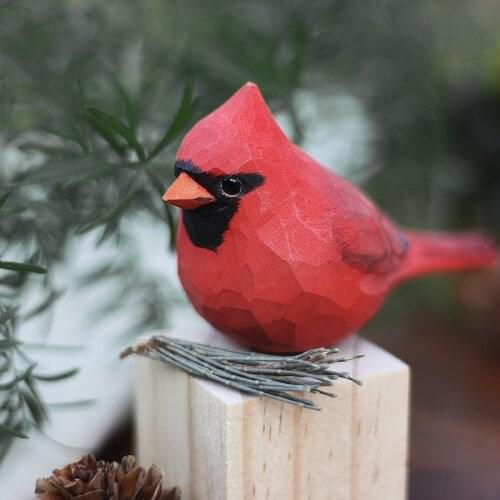 North American Cardinals Handmade Animal Wood Carving Decoration Home ornaments