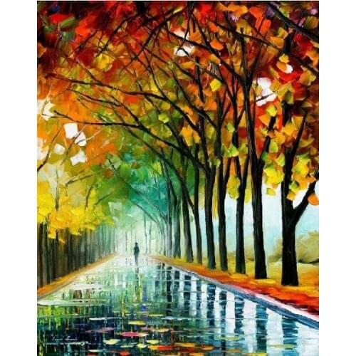 Handmade color forest drizzle,scenery Needlework Embroidery DIY Cross Stitch Kits Crafts 14CT Unprinted Home decor wall Art
