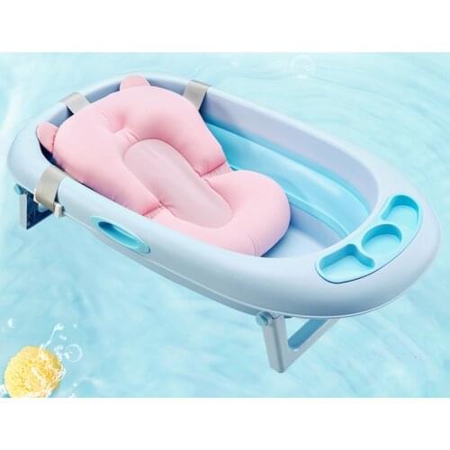 Infant Baby Safety Bath Net Soft Baby Shower Mat Skin-friendly Fabric Shower Bath Pad Bath Seat For Newborn Baby Toiletries