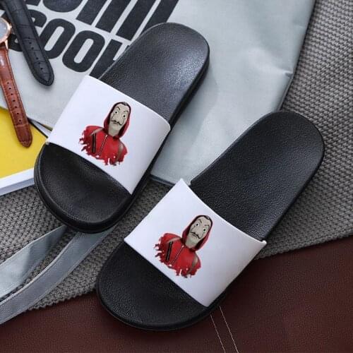 HandsomeMan Print Slippers Indoor Home slippers Ladies Slides Bathroom Flip Flops 2021 New Womens Slippers