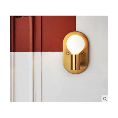 Nordic bedroom bedside lamp wall lamp creative oval metal wrought iron simple modern aisle corridor wall lamp