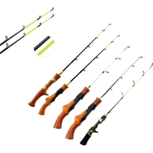 Winter Fishing Rod Portable Winter Fishing Rods Carbon Wooden Handle River Shrimp Carp Fishing Pole Rod for Winter Fishing