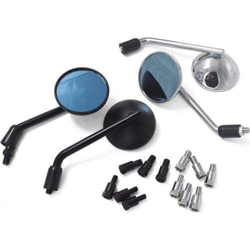 Universal Vintage Motorcycle Rearview Mirror short round rearview mirror plating 10mm engineering plastics Anti-glare mirror