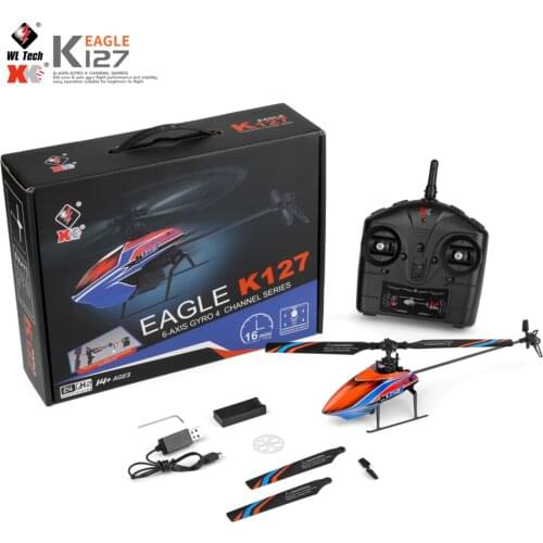 WLtoys XKS K127 4CH RC Helicopter 6-axis Gyro Single Blade RC Aircraft 16mins Work time Remote Control Toys RC Helicopter Plane