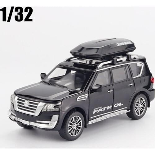 New 1/32 Patrol Off Road SUV Station Wagon Alloy Die Cast Car Model Toy Vehicle Sound Light Pull Back Toys Car For Kids Gifts