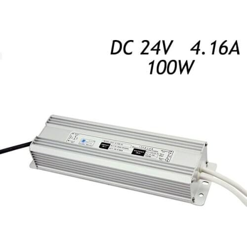 10Pcs 24V 4.16A 100W IP67 Waterproof Switch Power Supply Driver for LED Strip AC 220-240V To DC24V Transformer Aluminum