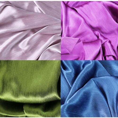 High grade bright texture satin fabric smooth pure silk crepe satin spring and summer cheongsam dress fabric