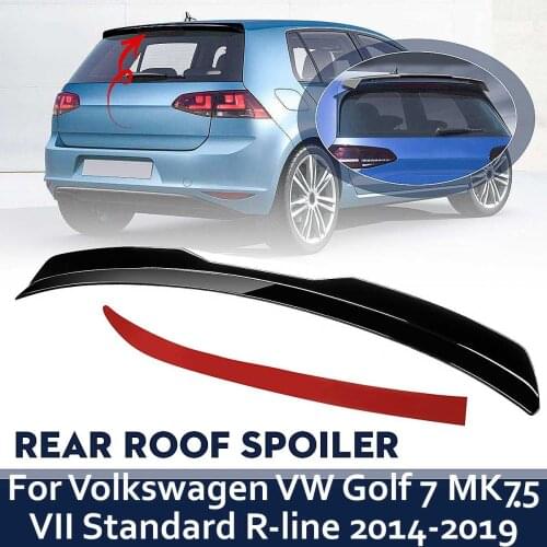 Rear Roof Spoiler For Volkswagen VW Golf 7 MK75 VII GTI R-Line 2014 2015 2016 2017 2018 2019 Glossy Painted Carbon Black
