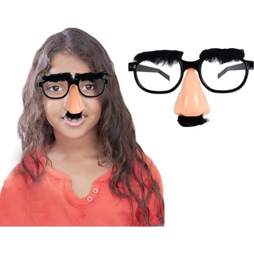 1pc Novelty Big Nose Moustache Glasses Halloween Decoration Fancy Funny Plastic Glasses Frame Photo Props Masquerade Party Decor