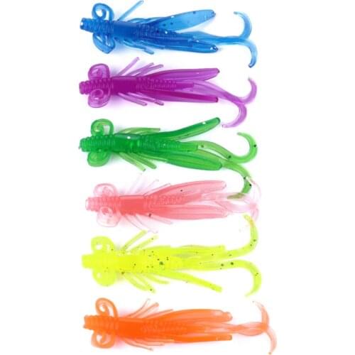 10PCS Jig Shrimp Softbait Silicone Creature Crawfish Bait Larva Fishing Lures 6cm 2g Wobblers Artificial Bass Carp Fishing Pesca
