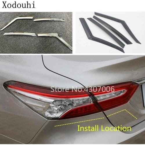 Body Rear Tail Light Lamp Frame Stick Styling Cover Trim Eyebrow 4pcs For Toyota New Camry XV70 2017 2018 2019 2020 2021