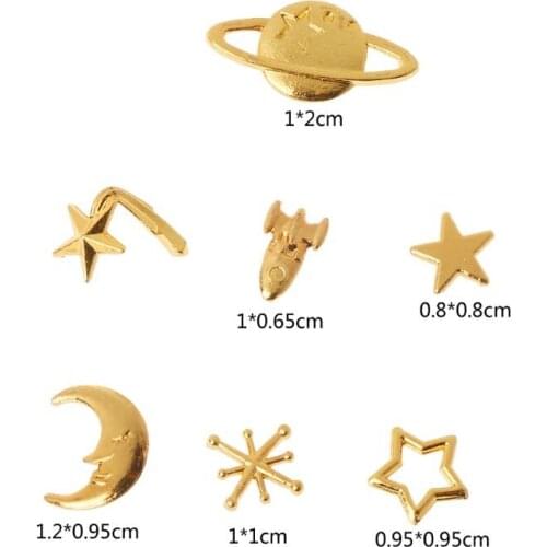 7Pcs Starry Sky Universe Epoxy Resin Fillers Open Bezel Charm Jewelry Making