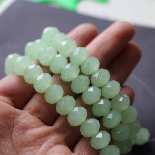 70Pcs/Lot 10mm*8mm Glass crystal beads Loose Rondelle Green Color Jewelry accessoires