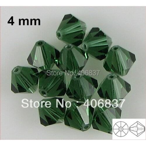 Free Shipping! 720pcs/Lot, Chinese Top Quality 4mm Dark Green Crystal Bicone Beads