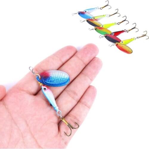 Ice Fishing Spinner Bait 5.5cm 9g Spoon Lure Metal Baits 6#Treble Hook Isca Artificial Fish Wobbler Feeder Carp Spinnerbait