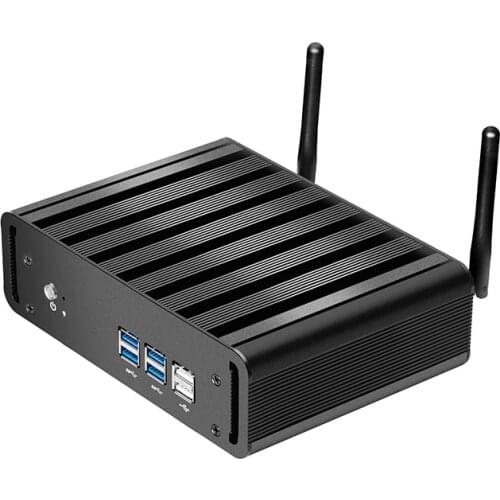 Fanless Mini PC Intel Core i7 7500U i5 7200U i3 7100U Windows 10 DDR3L RAM mSATA SSD 4K UHD HDMI VGA WiFi Gigabit Ethernet 6xUSB
