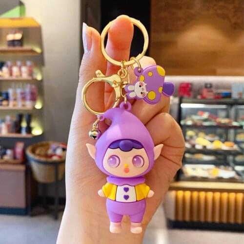 Cartoon Anime Keychain Lovely Girl Heart Spirit Key Ring Trend Bag Pendant Accessories Creative Gift for Girls Wholesale