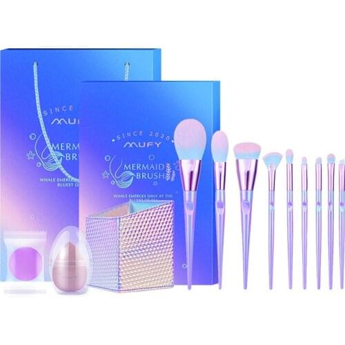 CY Mermaid Makeup Brush Set Very Soft Brush Set Eye Shadow Brush Powder Brush Lip Brush Eyebrow Brush