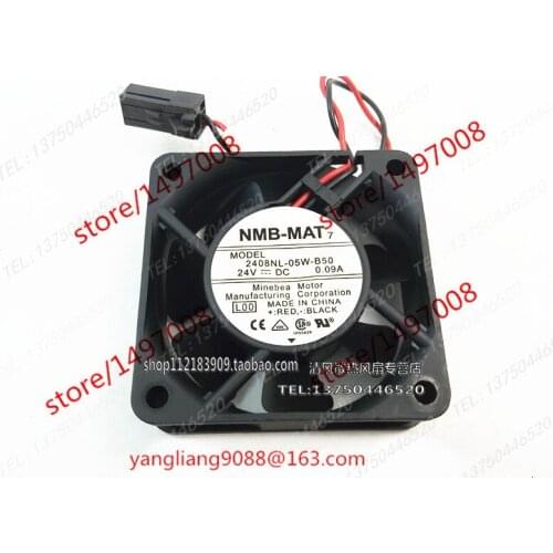 NMB-MAT 2408NL-05W-B50 L00 DC 24V 0.09A 2-Wire 60x60x20mm Server Cooling Fan