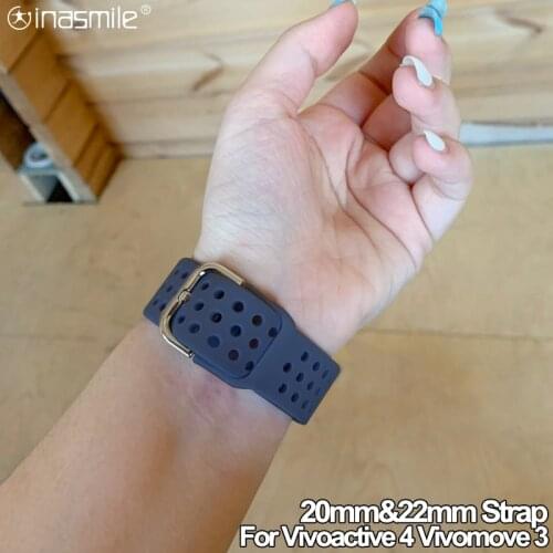Excellent 22mm band for Vivoactive 4 Accessories 20mm Strap for Garmin vivomove Luxe style HR vivoactive 3 music 245 645 venu