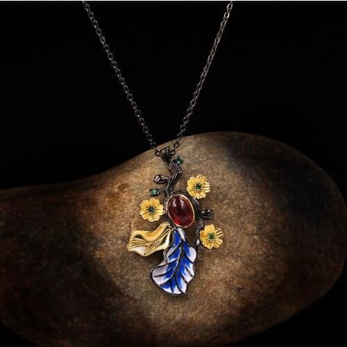 Sterling Silver Necklace Pure Natural Diamond Pendant Christmas Ruby Silver 925 Jewelry Bijoux Femme Bizuteria Hiphop Pendants