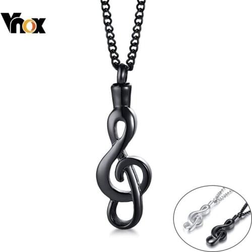 Vnox Openable Music Note Urn Necklaces For Women Men Keepsake Unisex Accessory with 24" Stainless Steel Chain