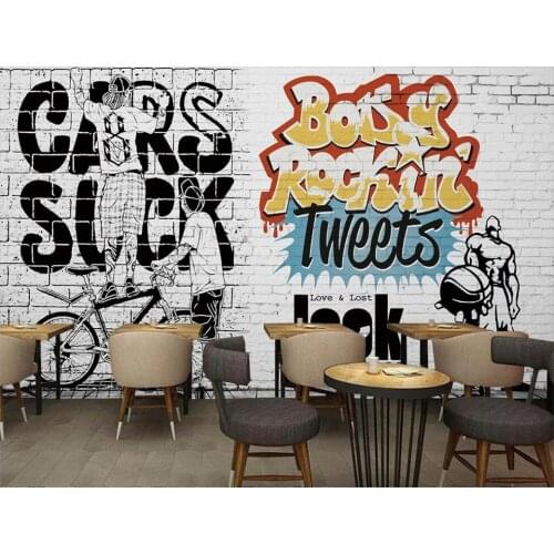 Custom mural photo wallpaper 3d European and American bar graffiti wall home decor living room Wallpapers for walls in rolls