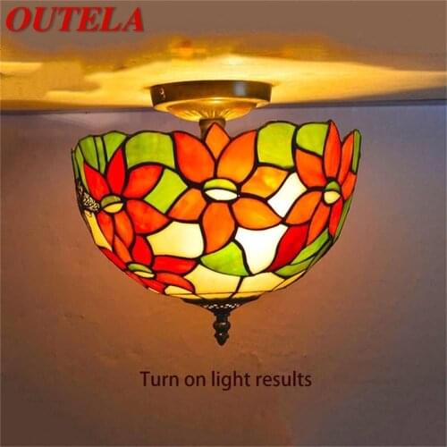 OUTELA Tiffany Ceiling Light Contemporary Creative Lamp Fixtures LED Home For Living Dining Room