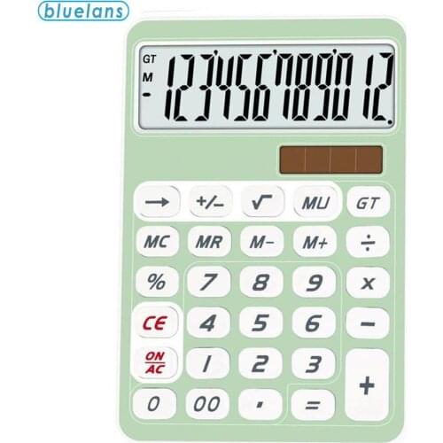Professional Large-Screen Display Financial Accounting Calculator 12 Digits ABS Portable Solar Office Computer Calculator