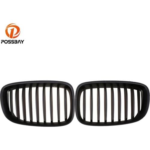 POSSBAY Front Center Grilles for BMW 5-Series F07 Gran Turismo 520d/528i/535i 2009-2013 Pre-facelift Matte Black Grill Vents