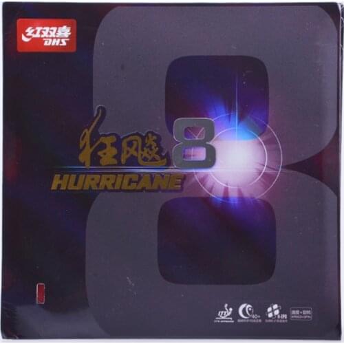 Original Dhs Hurricane 8 Table Tennis Rubber Sheet Ping Pong Rubber New Pips-in H8 Ping Pong Bat Rubber