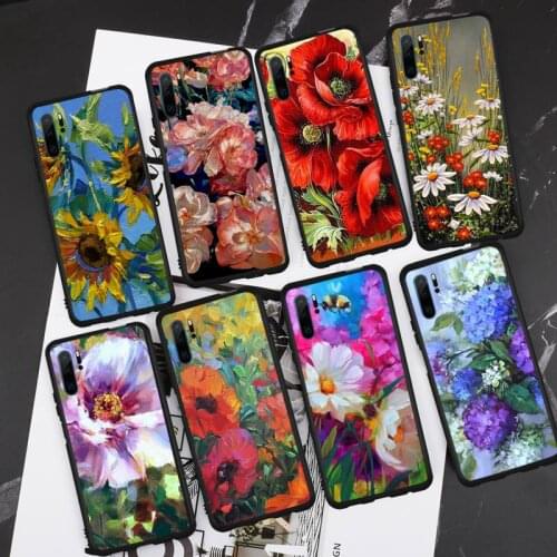 Emboss Vintage oil paint Phone Case For Huawei honor Mate P 9 10 20 30 40 Pro 10i 7 8 a x Lite nova 5t
